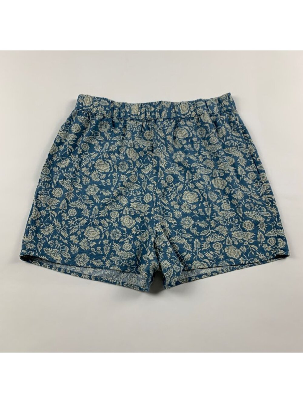 Universal thread Blue Floral Linen Blend Pull On Shorts XS
